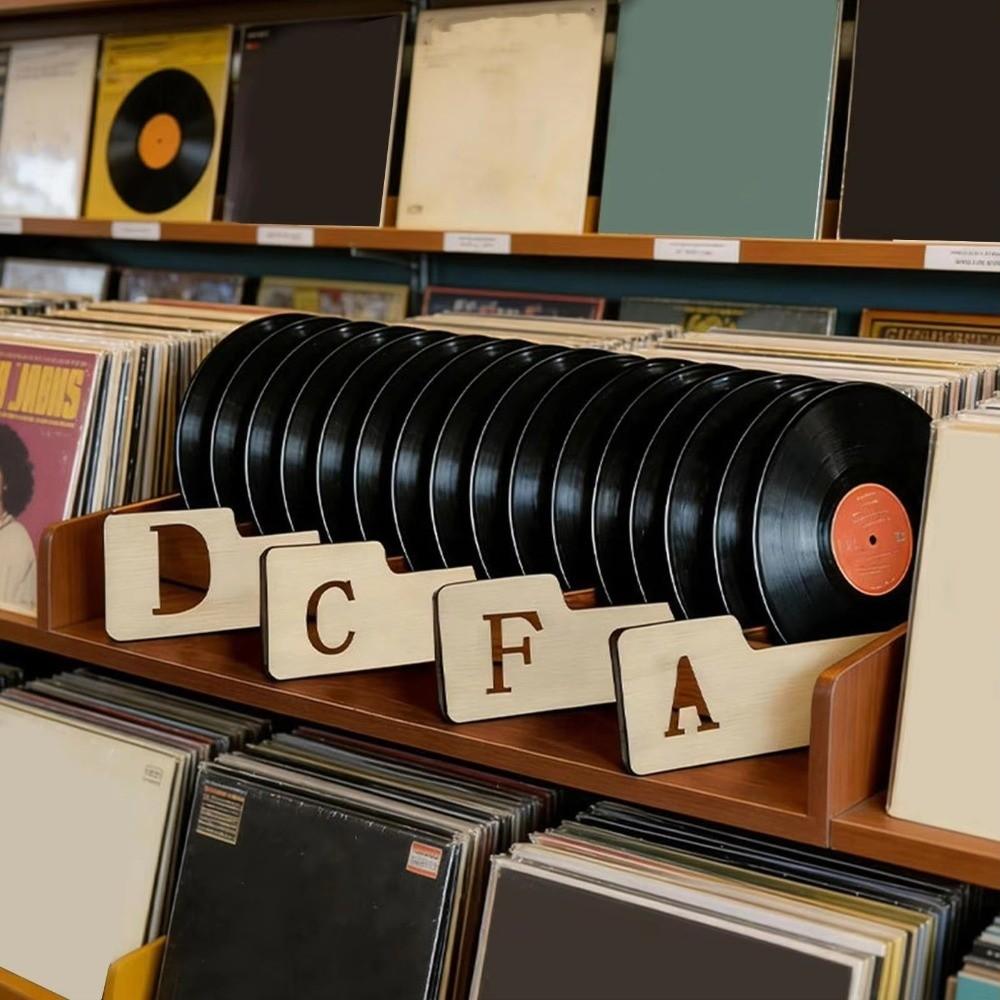 Деревянные Разделители для Виниловых Пластинок Универсальная Карточка-Индекс для Пластинок Держатель-Органайзер Коллекция Музыки