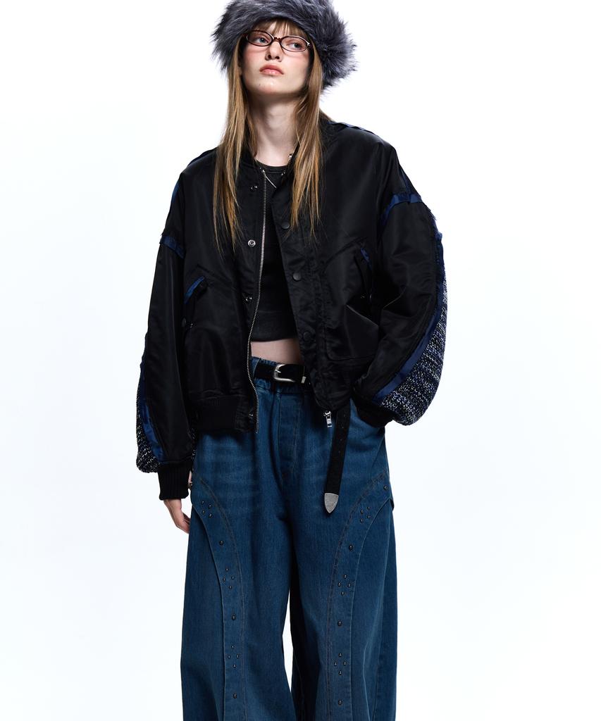 Rssc Knit Mixed Ma-1 Jumper - Black