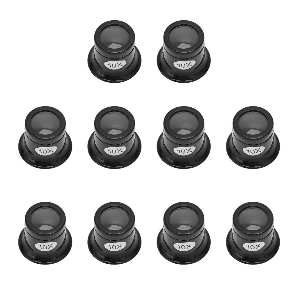 10PCS 10X Watchmaker Loupe Profession Optical Lens Portable Jewelers Loupe 10X Eyepiece for Watch