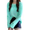 T-shirt Ladies Tops Long Sleeve [UPF50+ Sun Protection/transparent Design/maximum Body Coverage Effect] Blouse Thin Layered Clothing UV Cut Crew Neck