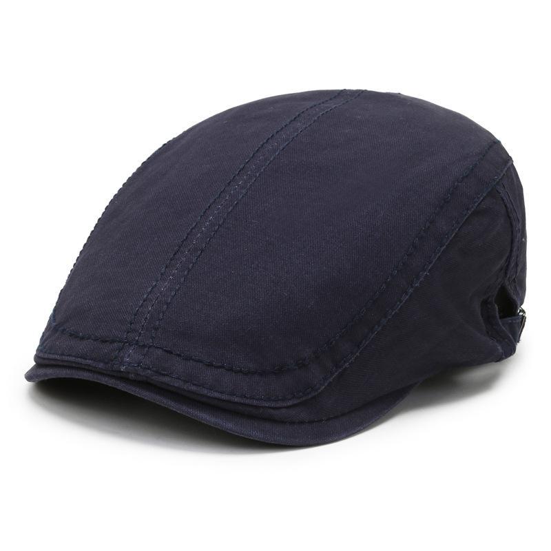 New Men's Beret Solid Color Casual Simple Cap Fashion Personality British Retro Hat Trendy Version