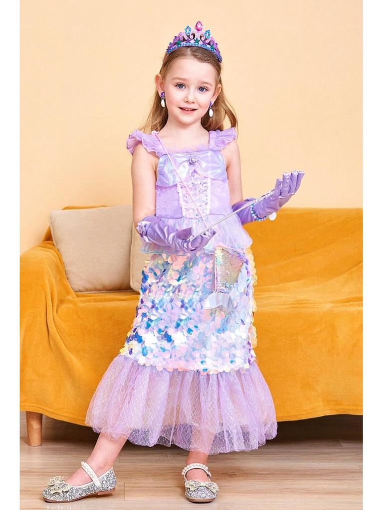 Красочное фантазийное платье в стиле Лолиты с рисунком в виде рыб для детей