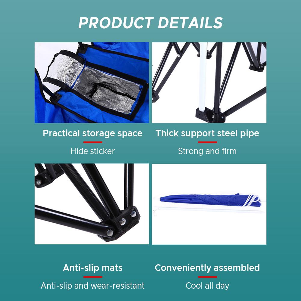 Складной стул, складной портативный стул для кемпинга, пляжа, лужайки и навеса, мешок для льда для двоих