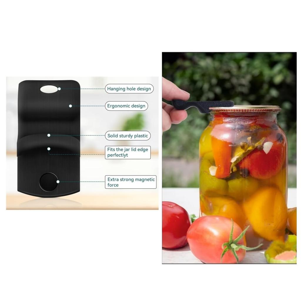 Mason Jar Opener 2 Pack with Strong Magnets - Jar Lid Opener for Wide Mouth and Regular Mouth Lids 2.56 inch Ergonomic Magnetic Canning Tool
