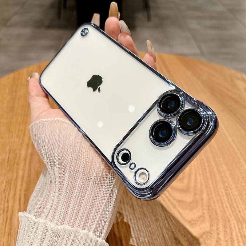 Ультратонкий прозрачный чехол с полуоберткой для iPhone 17 Air 16 15 14 Plus 13 11 12 16 17 Pro Max, чехол-защита для стекла камеры