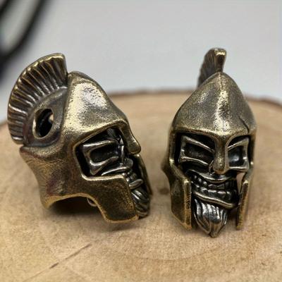 Древнегреческий шлем, солдаты, латунный нож, бусины, EDC, DIY, плетеные браслеты, шнурок, брелок, подвеска, аксессуары, мужские уличные инструменты, подвески, амулеты