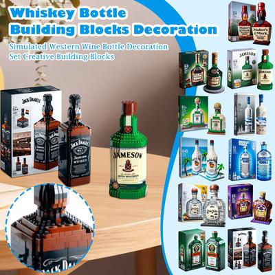 Игрушечный кирпич Бутылка виски Импортная имитация иностранной бутылки вина Набор украшений Высококачественная винная культура Игрушечный кирпич Креативный игрушечный кирпич