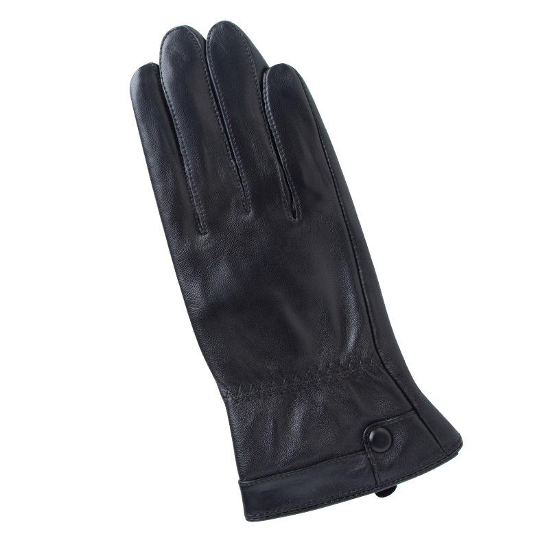 Осень и Зима Мода Натуральная Кожа Овчина Перчатки для Женщин с Бархатной Теплой Пряжкой для Ногтей Коралловый Бархат Сенсорный Экран Уличные Катание Вождение