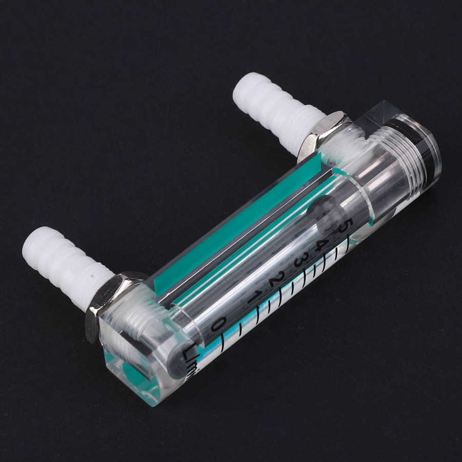 LZQ-1 Air Flow Rate Gauge 1~5LPM Air Measuring Flowmeter Gas Flow Meter Recorder With Black Float + Acrylic Transparent Panel