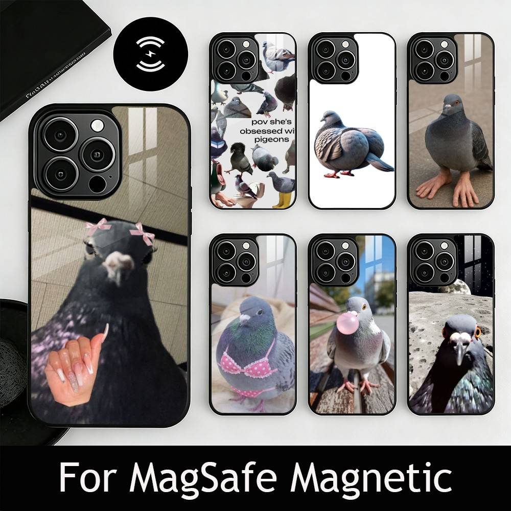 Funny silly pigeon Phone Case For iPhone17,16,15,14,13,12,11 Plus,Pro Magnetic For Magsafe Wireless Charging