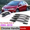 Для Honda Civic 8 MK8 2006 2007 2008 2009 2010 Набор декоративных накладок на ручки дверей Smart Глянцевый черный Карбон Хром Внешние детали