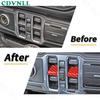 Window Lift Switch Button Cover For Jeep Wrangler JL JT 2018-23 Red Carbon Fiber