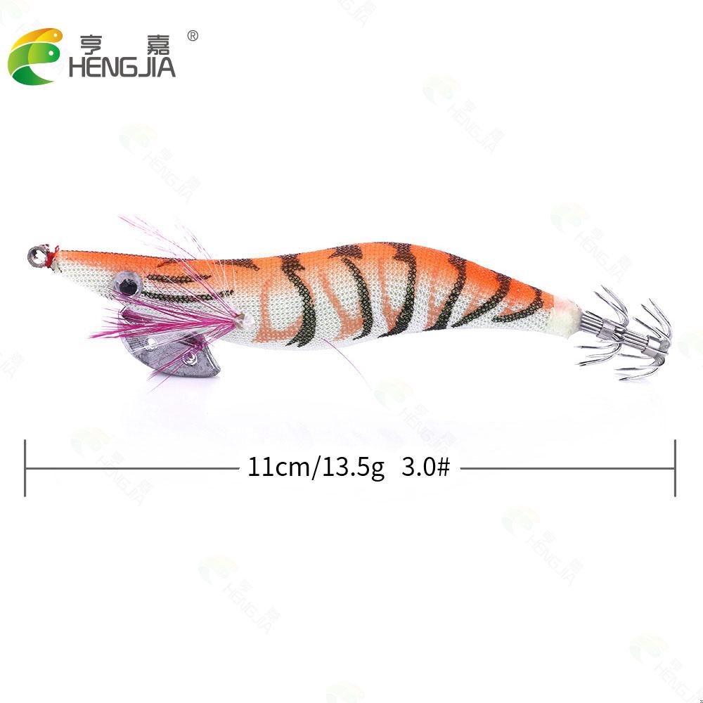 3 шт./кор. 11 см-13,5 г деревянная приманка для рыбалки на креветок, джиг-кальмар, рыболовный крючок, наживка для осьминога, каракатица, искусственные приманки для отсадки