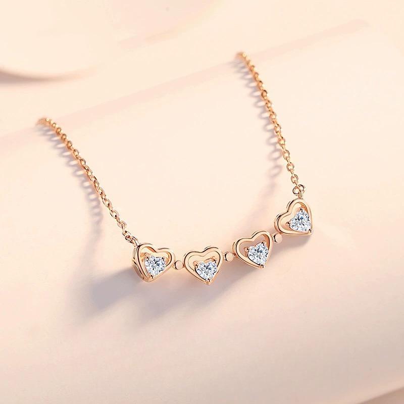 Сердце четырехлистный клевер ожерелье магнитная ключица цепочка ниша дизайн предмет украшения подарок на день рождения для подруги