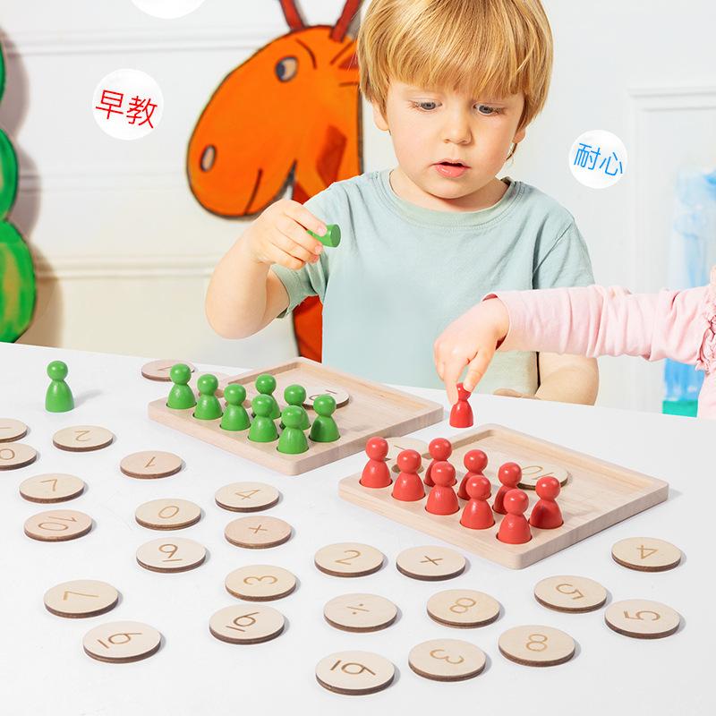 Деревянные Детские Раннее Образование Числа Счет Десять Сетка Массив Математическое Просвещение Цвет Злодей Сопоставление Развивающие Игрушки