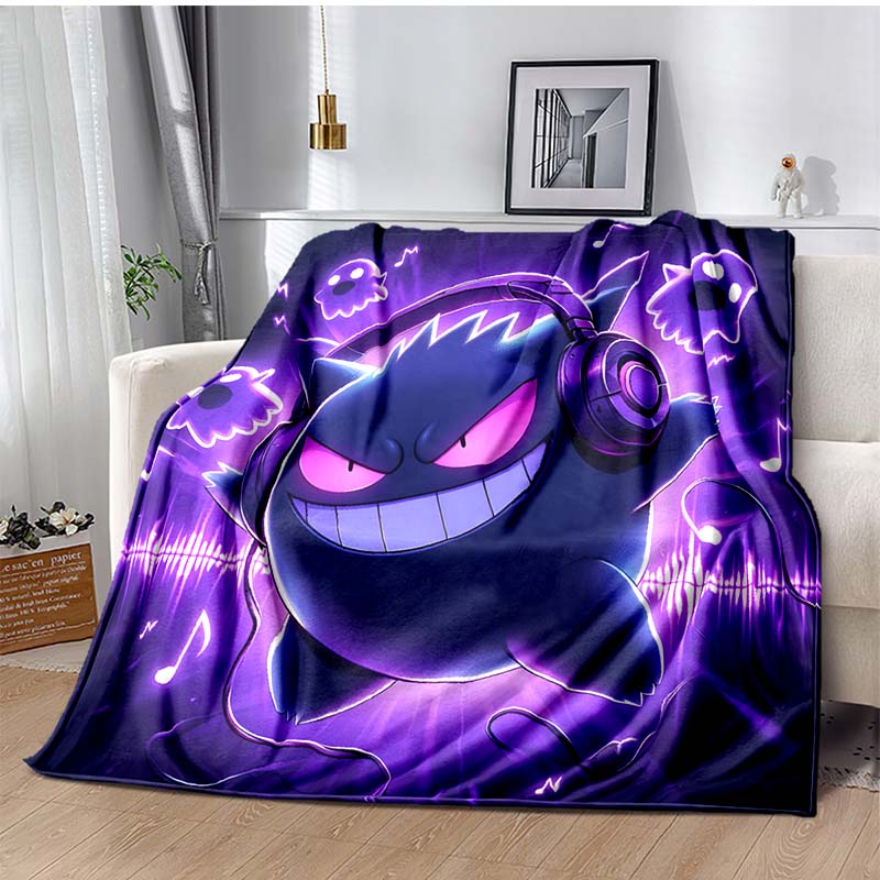 P-Pokemon G-Gengar Print Blanket Warm Soft Comfortable Home Travel Blanket Sofa Bedding Camping RV Blanket Luxury Gift Potdemiel