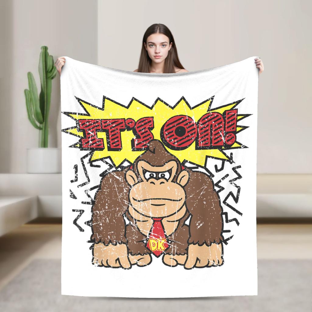 Donkey Kong Game Blankets Flannel Awesome Warm Throw Blanket for Bedspread Summer
