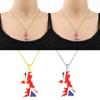 Stainless Steel United Kingdom of Great Britain and Northern D Map Pendant Necklaces Country Outline Flag Necklace
