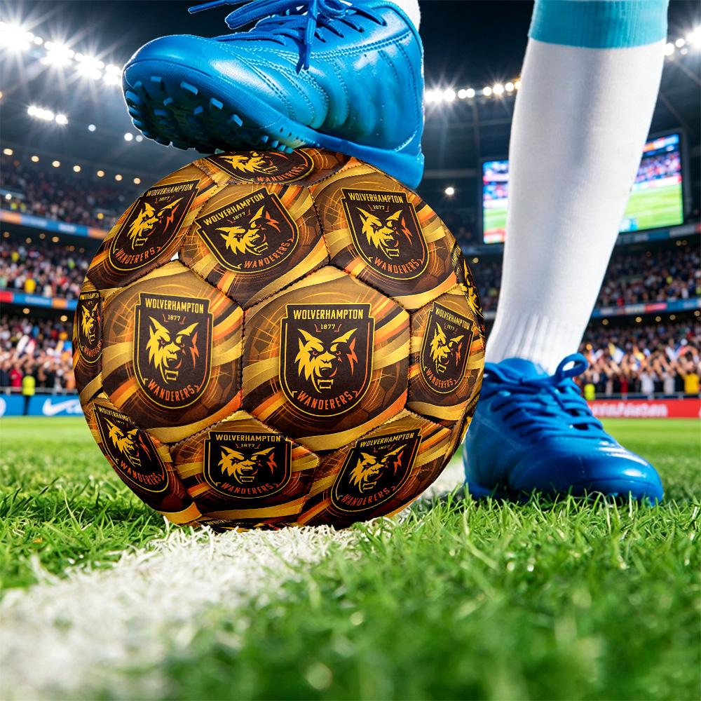 Футбольный мяч Wolverhampton Wanderers, размер 5, с принтом, противоскользящий, для взрослых, футбольный сувенир для фанатов футбола