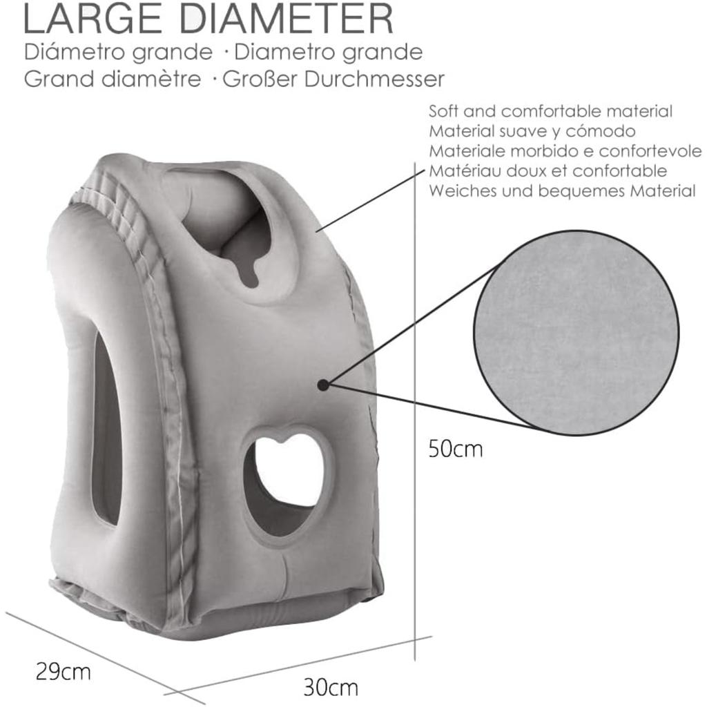 Подушка для путешествий, Надувная подушка для шеи для самолета, автобуса и поезда - Идеальна для комфортного сна в длительных поездках - Надувная подушка для шеи