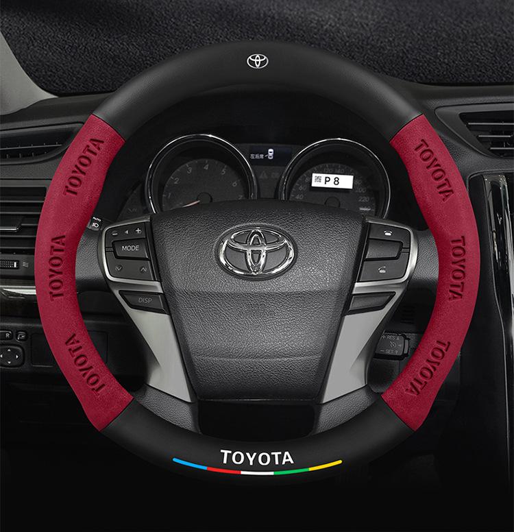 Чехол на руль Toyota Reiz (2005-2013 гг.) - Ультратонкая Натуральная Кожа и Замша Углеродное Волокно