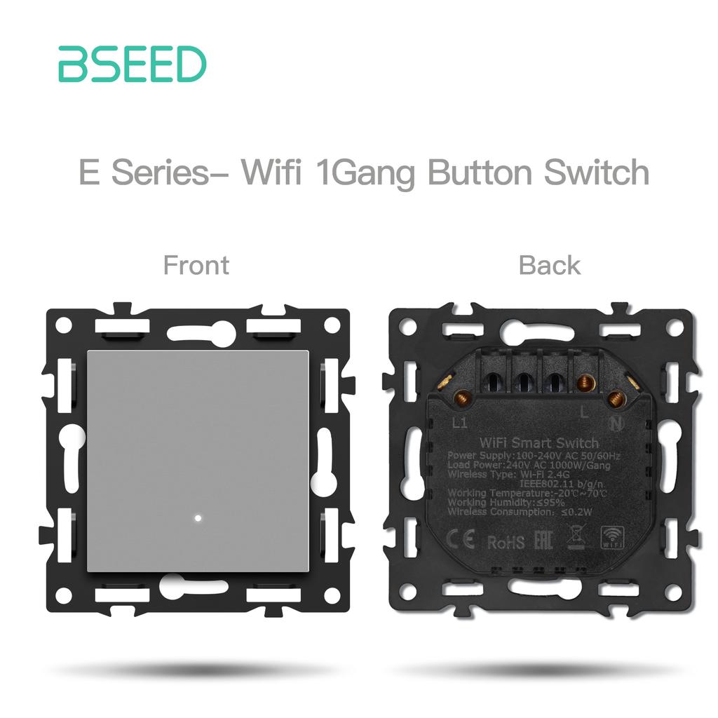 Модули переключателей BSEED WIFI Click Switch, детали для умных выключателей света, белая стеклянная рамка, комбинированные настенные розетки для самостоятельной сборки, USB-зарядный ключ, серия E.
