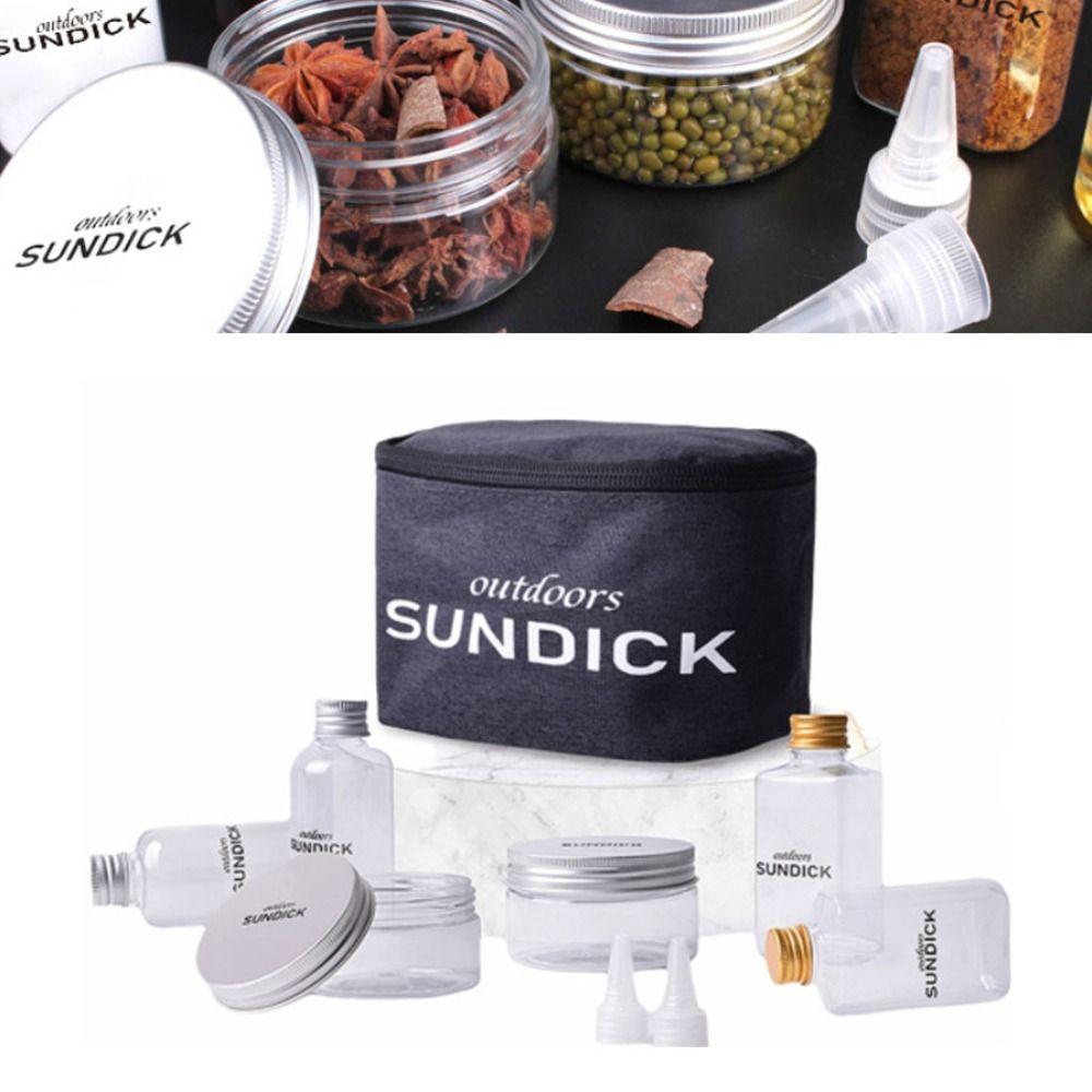 7 Pcs/Set Portable Salt Bottle Moisture Proof BBQ Sauce Container Durable Spice Cruets Set BBQ