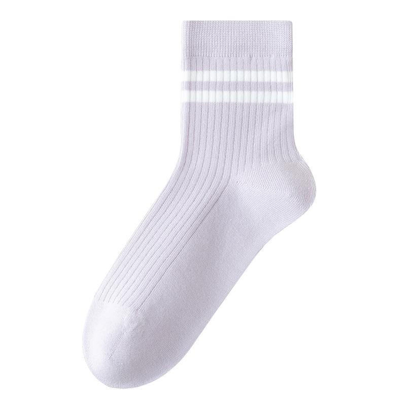Pure Cotton Winter White Cotton Socks for Women Are Versatile and Odorless. All-cotton Mid-top Socks for Women In Autumn and Winter