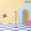 Interactive LED Cat Wand Toy With Suction Cup Base Indoor Cats Rechargeable Self-Entertainment Pet Teaser Stick In Blue Pink