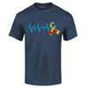 Autism Heartbeat Heartline Puzzle Ribbon T-shirt Autism Shirt