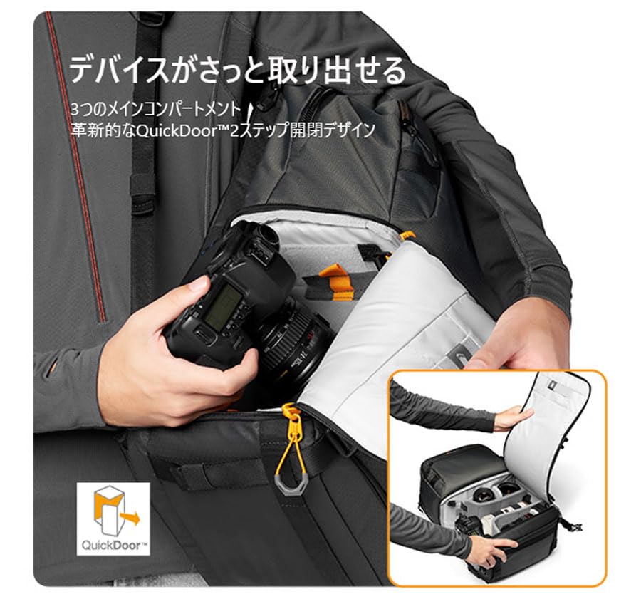 Рюкзак Lowepro Fast Pack BP250AW III, серый, вмещает 13-дюймовый ПК, в комплекте чехол от дождя, 27,6 л LP37332-PWW