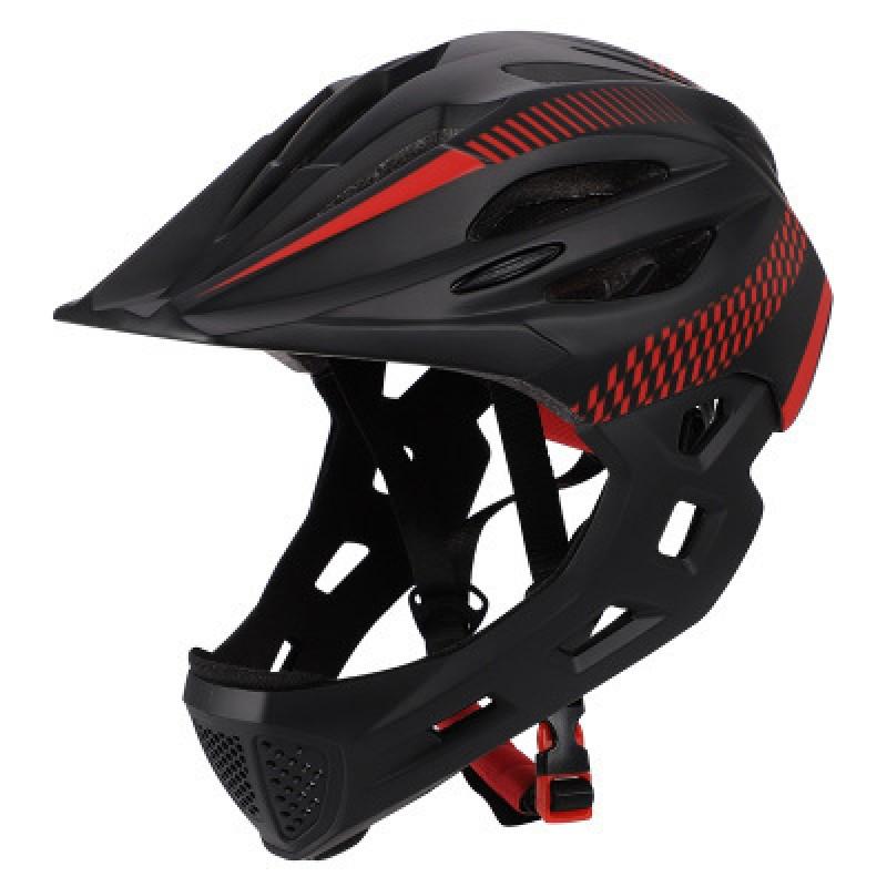 Kids Full Face Bicycle Helmet With LED Light Insect Net CE Certified EPS Lightweight Ventilated Mountain Bike Riding