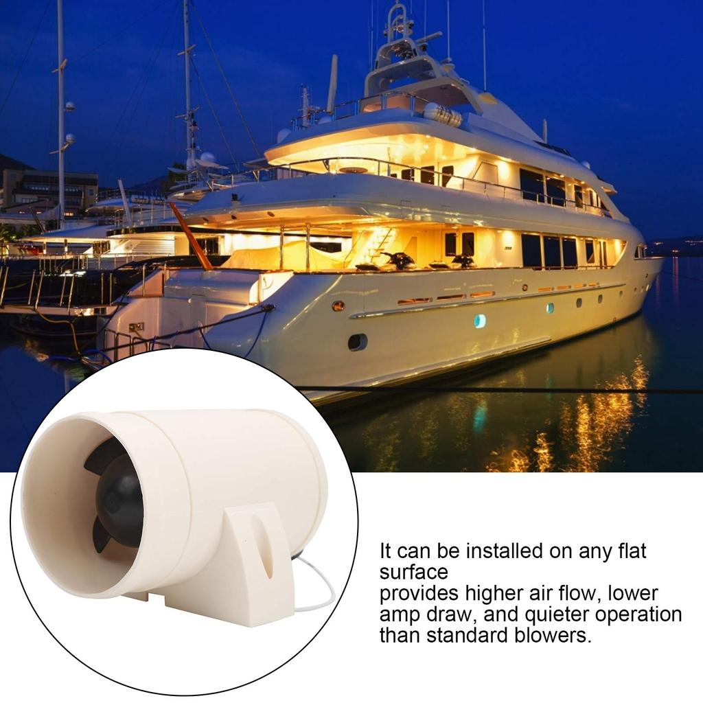 Boat Fan, 12 Volt Marine 3 Inch Boat Blower Motor Inline Marine Bilge Air