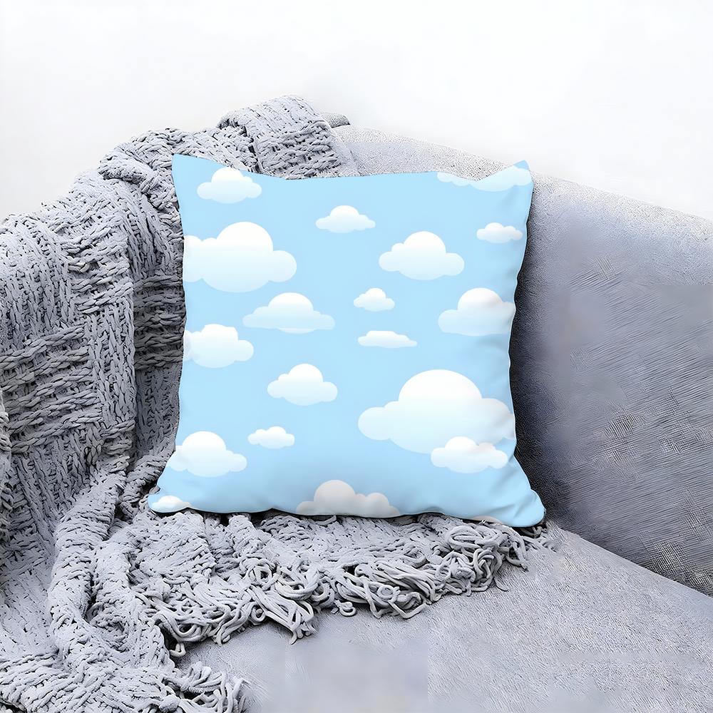 Soft White Cloud Texture Design Cushion Cover Premium Comfort Reversible Pillow Cove in One Design for Any Room Car Interior