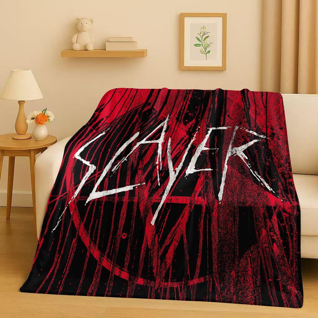 Новый фланелевый плед с изображением группы Slayer в стиле трэш-метал, ультрамягкий теплый плюшевый плед для дома, спальни, кровати, дивана, подарок