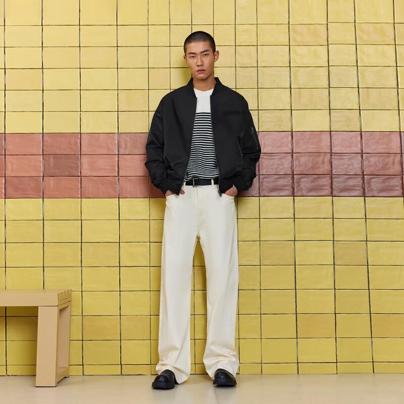 JACK&JONES Men's Autumn Baseball Collar Jacket with Letter Decor