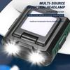 COB+LED Sensor Headlight USB Charging Portable Hat Clip Light Ultra Bright Outdoor Adventure Fishing Lighting Searchlight Torch