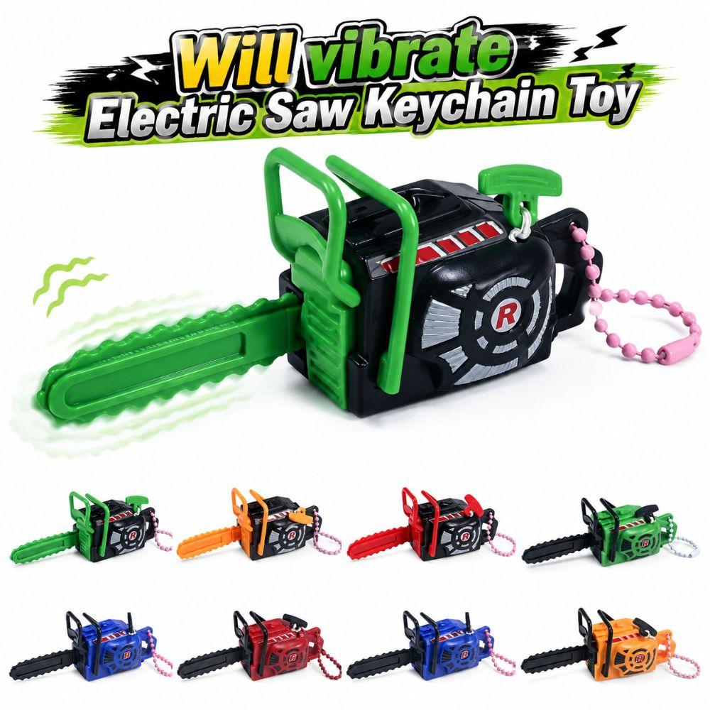 Pull Rope Electric Saw Keychain Toy Plastic Logging Saw Toy Gift Toy Key Decor