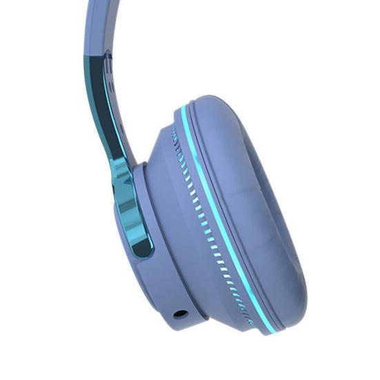 H2 Bluetooth-совместимые наушники 5.1 с цветной светодиодной подсветкой Портативная складная беспроводная гарнитура для игр