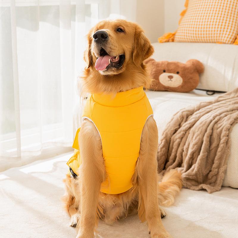 winter medium and large dog clothing trendy and cool pockets two-foot warmcotton-padded clothes golden hair edge animal husbandry big dog pet clothes