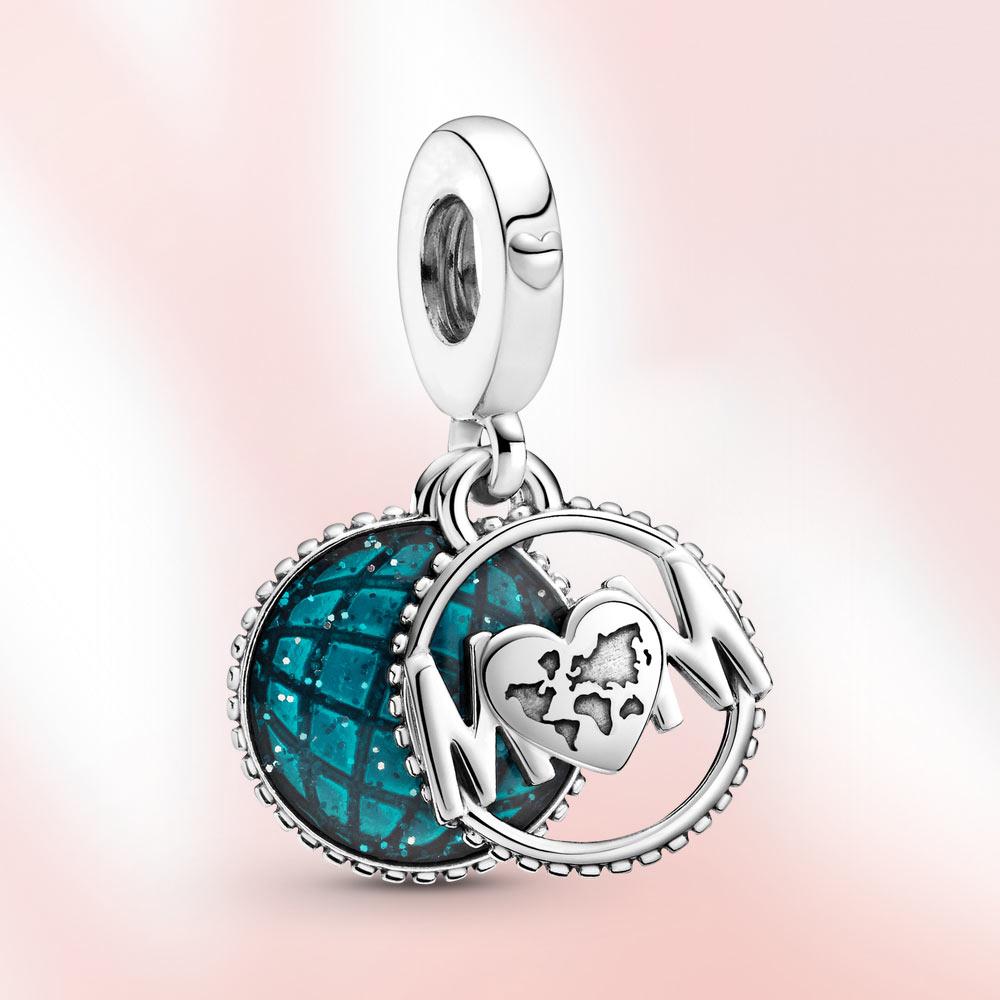Новый шарм S925 из стерлингового серебра с сердцем из бисера, подвеска для мамы, подходит для оригинального браслета, женские модные украшения, подарок для любви