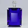 Brazilian CERTIFIED 165.3 Ct Topaz Pendant 925 Sterling Silver Blue Emerald Gems MY-PD-125-NS
