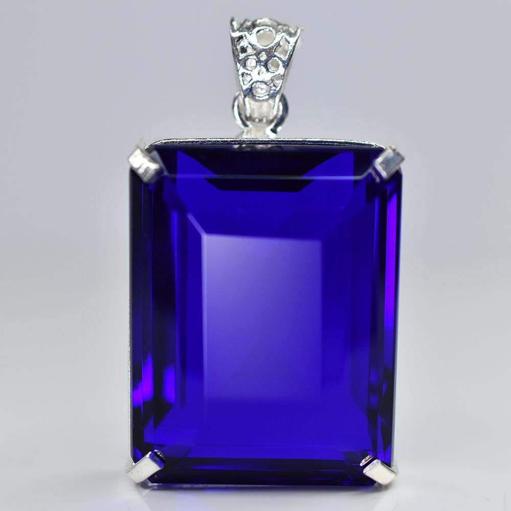 Brazilian CERTIFIED 165.3 Ct Topaz Pendant 925 Sterling Silver Blue Emerald Gems MY-PD-125-NS