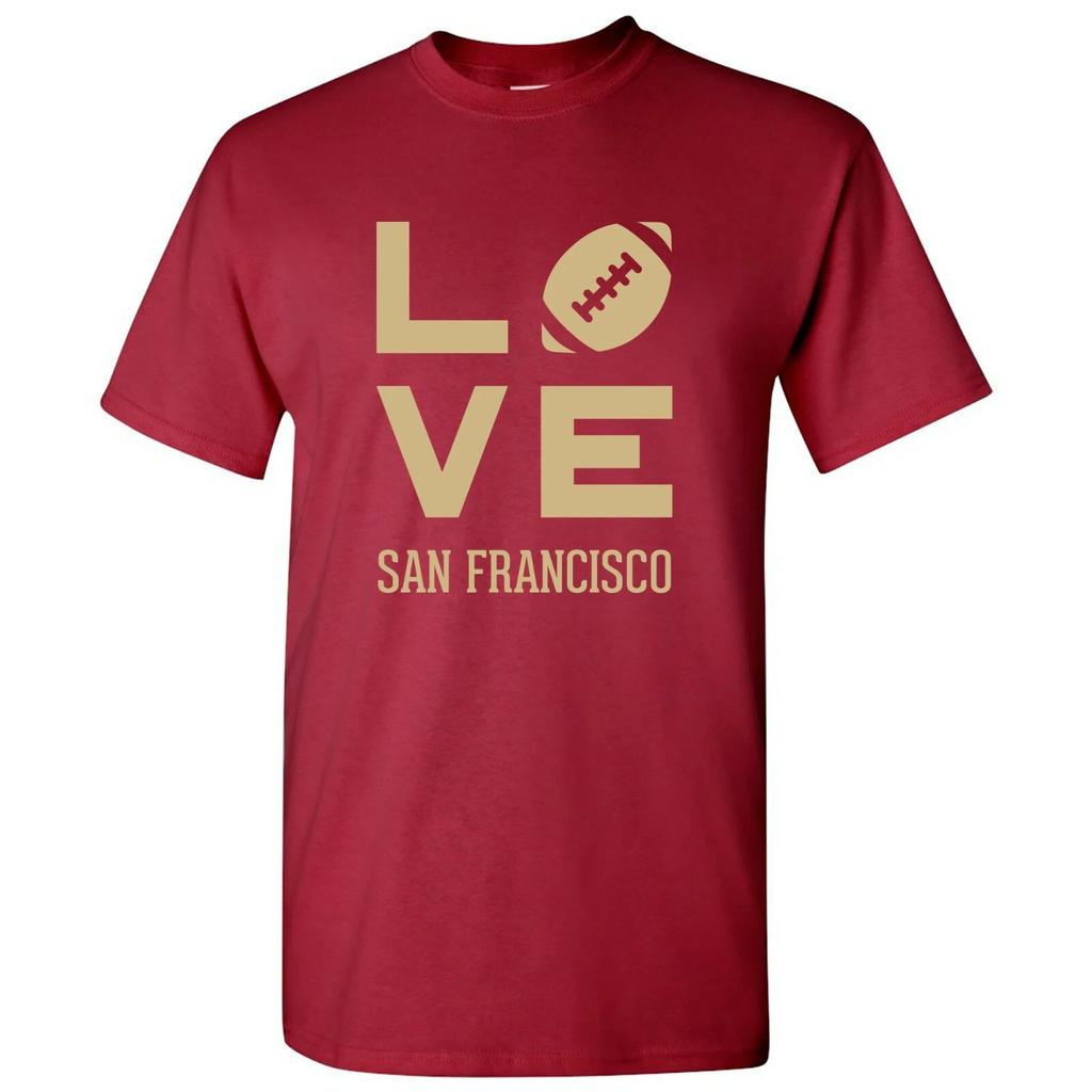 San Francisco Love Football - Sports City Pride Tailgating T -Shirt - Cardinal