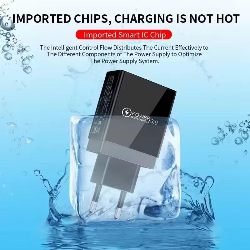 3 Ports USB Charger Quick Fast Charging Wall Adapter with LED Digital Display For Samsung S23 Xiaomi 14 Pro Huawei Mate 60 Redmi