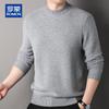 Romon Men's 100% Pure Cashmere Thickened Round Neck Sweater