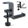 APPHOME Improved Under-Desk Headphone Hanger, Holder, Stand, Aluminum Alloy, Clamp-Type, Foldable, Black