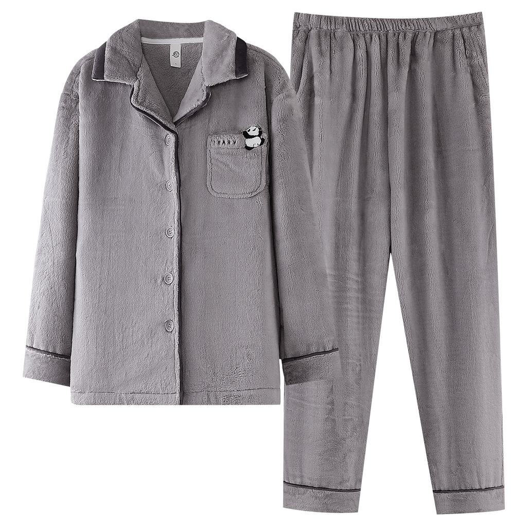 Пижама из кораллового флиса женская осенне-зимняя утолщенная флисовая фланелевая высококачественная милая и теплая зимняя домашняя одежда