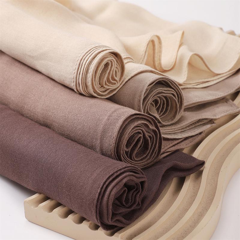 Мусульманский модальный хиджаб Район Хлопок Шали для женщин Однотонный шарф Большой размер Мусульманский головной платок Обёртывания Исламский тюрбан Повязка на голову Фуляр