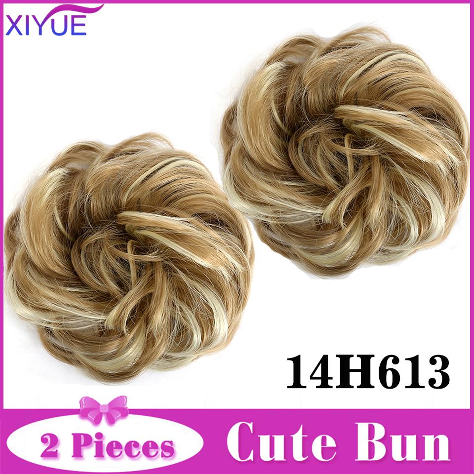 2 шт., грязный пучок для волос, заколка для наращивания волос, вьющиеся волосы, пончик, искусственные волосы, шиньон, синтетические волосы, грязный шиньон для женщин, свадьба
